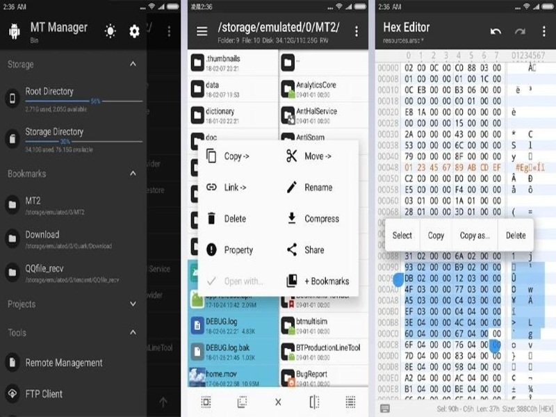 Tính Năng Nổi Bật Trong Phiên Bản MT Manager MOD